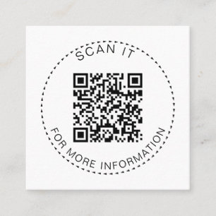 Carte De Visite Carré Code QR professionnel Promotion numérisable minima