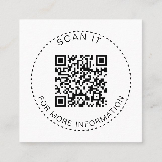 Carte De Visite Carré Code QR professionnel Promotion numérisable minima (Devant)