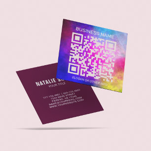 Carte De Visite Carré Code QR professionnel unique et élégant
