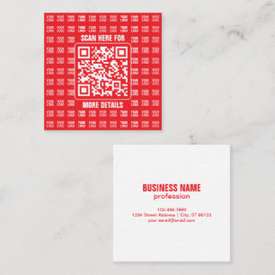 Carte De Visite Carré Code QR promotionnel (modifiable) avec motif de lo