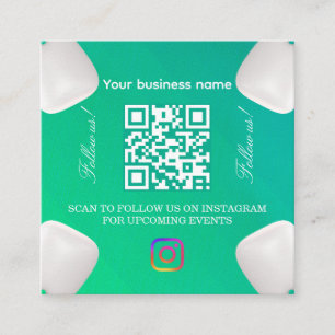 Carte De Visite Carré Code QR Restez Connecté   Suivez sur Instagram