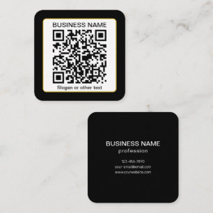 Carte De Visite Carré Code QR scannable modifiable + Nom de votre entrep