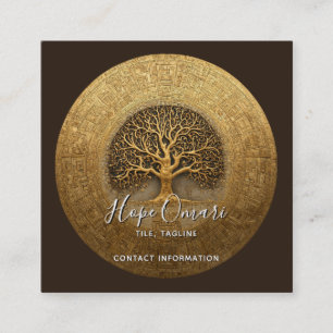 Carte De Visite Carré Cœur du Labyrinthe Conception de l'Arbre de Vie