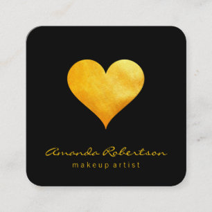 Carte De Visite Carré Cœur en or mignon