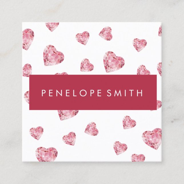 Carte De Visite Carré Coeurs Maquillage de beauté Artiste Carré Carte de (Devant)
