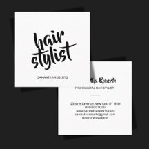 Coiffeur moderne minimal script blanc et noir