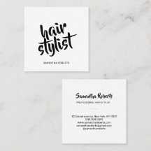 Coiffeur moderne minimal script blanc et noir