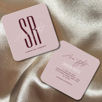 Coiffeur monogramme bleu moderne initiales