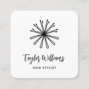Carte De Visite Carré Coiffeuse Stylo Coiffeuse Coiffeuse Bobby Pins
