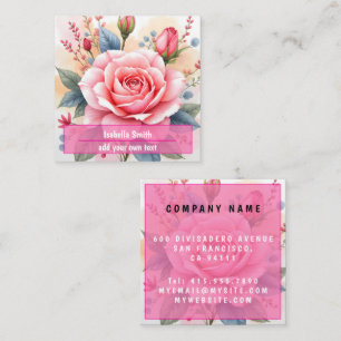 Carte De Visite Carré Collection de roses roses luxueuses tendance et be