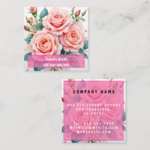 Carte De Visite Carré Collection Tendance de Roses Roses Luxueuses Magni