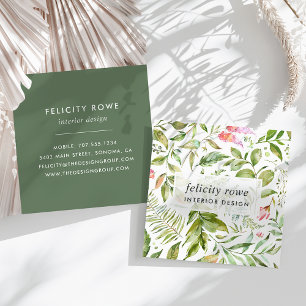 Carte De Visite Carré Collection Terrarium Impression botanique