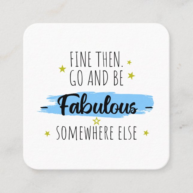 Carte De Visite Carré Collègue Leaving, Go Away Farewell Cadeau (Devant)