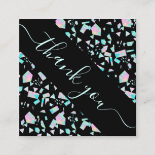 Carte De Visite Carré Coloré Holographique Mosaïque Remise & Merci