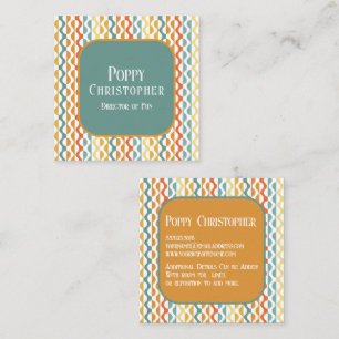 Carte De Visite Carré Coloré Moderne Motif de vague rétro 9,8