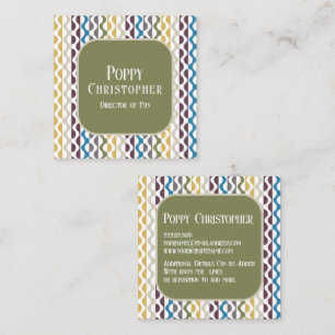 Carte De Visite Carré Colorful Moderne Vague Motif 9.11