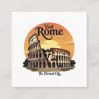 Carte De Visite Carré Colosseum Rome Design Vintage voyage