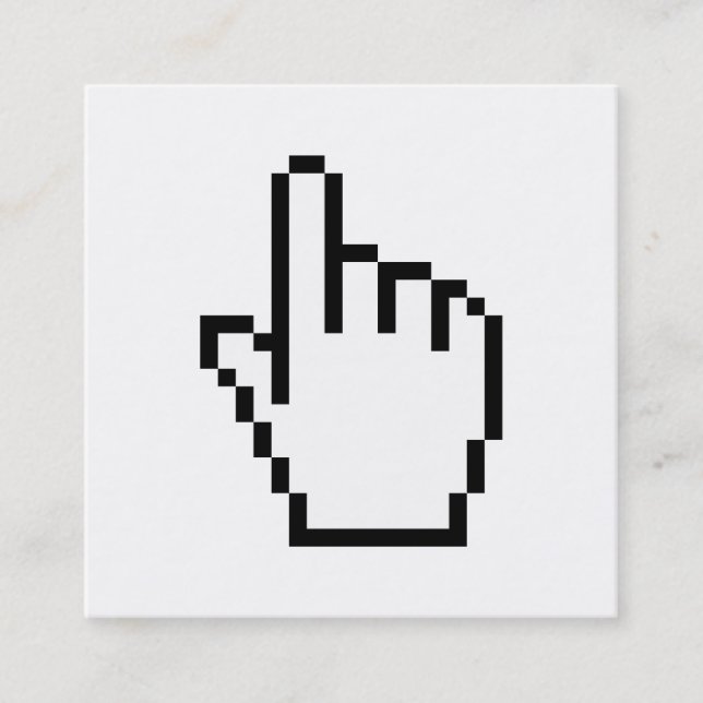 CARTE DE VISITE CARRÉ COMPUTER HAND POINTER / MOUSE CURSOR (Devant)