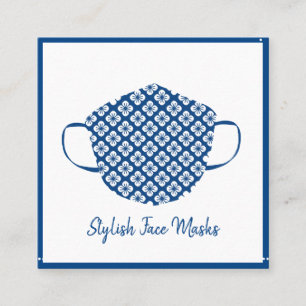 Carte De Visite Carré Concepteur de masques de couverture faciale élégan