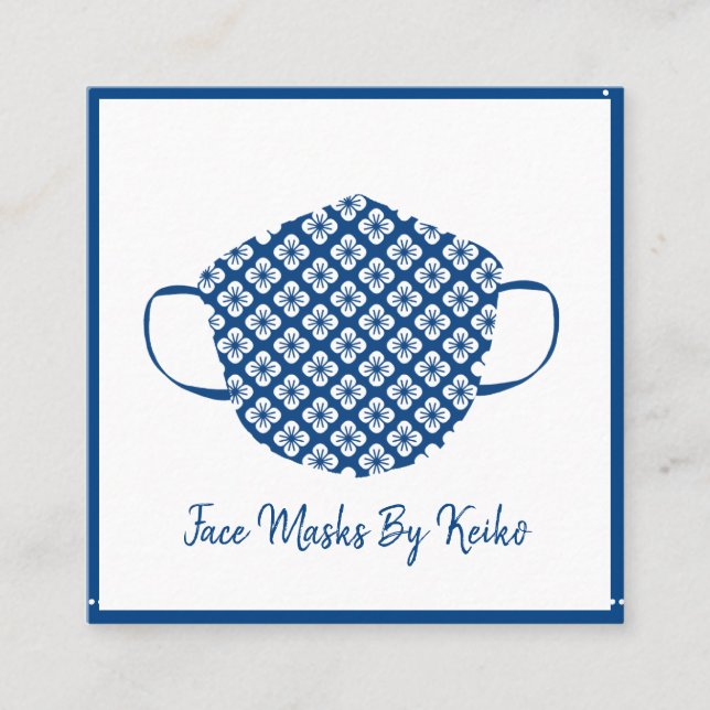 Carte De Visite Carré Concepteur de masques de couverture faciale élégan (Devant)