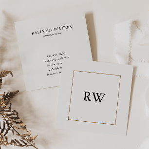 Carte De Visite Carré Concepteur géométrique Monogramme minimaliste