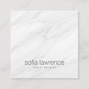 Carte De Visite Carré Concepteur professionnel moderne de marbre blanc