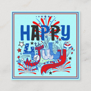 Carte De Visite Carré Conception de célébration patriotique du 4 juillet
