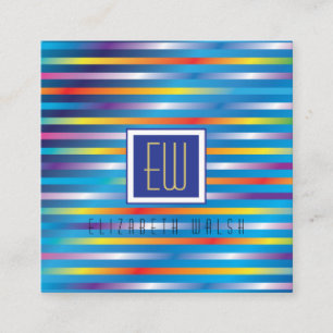 Carte De Visite Carré Conception de lignes de dégradé minimaliste élégan