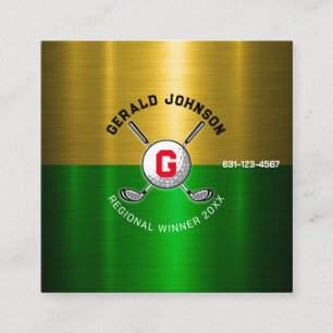 Carte De Visite Carré Conception de monogramme centrée sur la balle de g