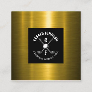 Carte De Visite Carré Conception de monogramme de golf minimaliste