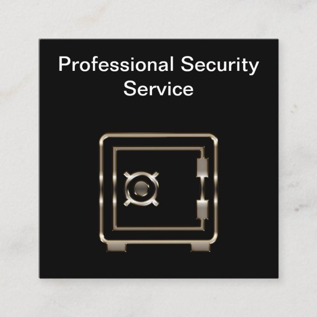 Carte De Visite Carré Conception de services de sécurité professionnels (Devant)