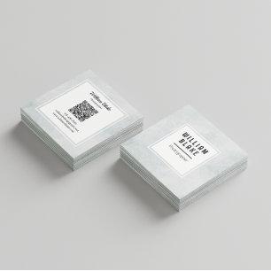 Carte De Visite Carré Conception minimaliste de Carré avec code QR