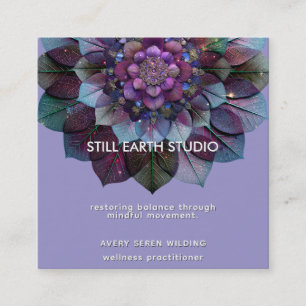 Carte De Visite Carré Conseil des Feuilles   Mandala