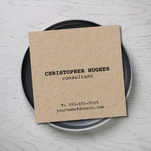 Carte De Visite Carré Conseillère minimaliste simple et élégante Kraft