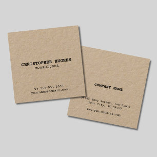 Carte De Visite Carré Conseillère minimaliste simple et élégante Kraft
