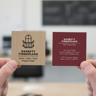 Carte De Visite Carré Constructeur de terrasse, porche et patio en grès 