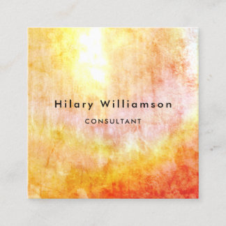Carte De Visite Carré Consultant de Grunge jaune or brillant