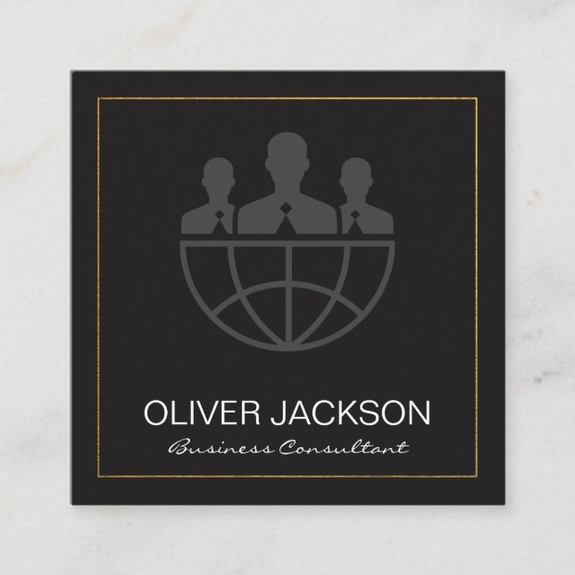 Carte De Visite Carré Consultant d'entreprise | Entreprise (Devant)