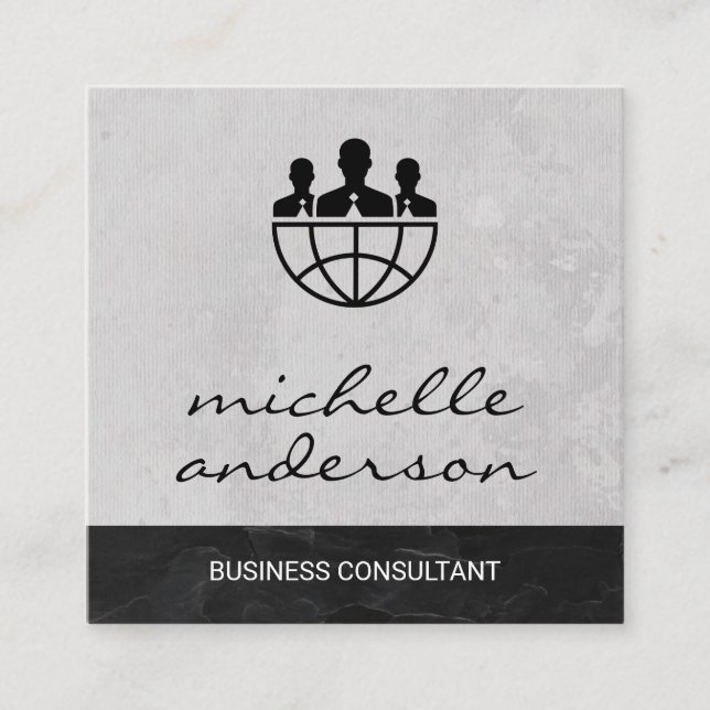Carte De Visite Carré Consultant d'entreprise | Entreprise | Professionn (Devant)