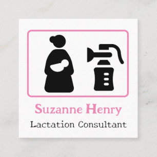 Carte De Visite Carré Consultant en lactation Infirmière Bébé Pompe mamm
