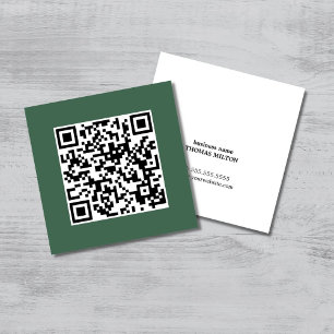 Carte De Visite Carré Consultant minimaliste de code QR écologique