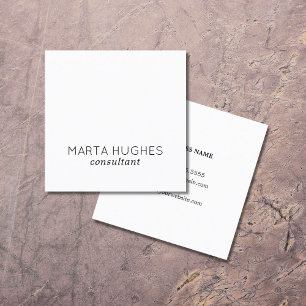 Carte De Visite Carré Consultant minimaliste noir blanc
