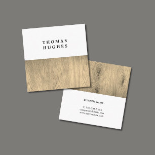Carte De Visite Carré Consultant moderne en bois élégant