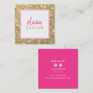 Carte De Visite Carré CONTACT PERSONNEL bold bordure parties scintillant