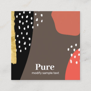 Carte De Visite Carré Cool Earthy Abstrait Art