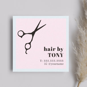 Carte De Visite Carré Cool moderne Black Rose Blue Hair Stlist