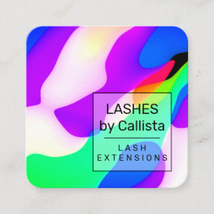 Carte De Visite Carré Cool moderne Neon Liquid Motif géométrique