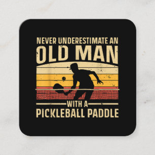 Carte De Visite Carré Cool Pickleball Art Pour Hommes Femmes Paddle Pick