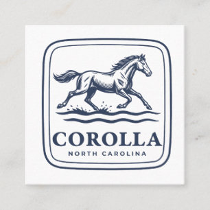 Carte De Visite Carré Corolla Caroline du Nord Cheval Sauvage Courant à