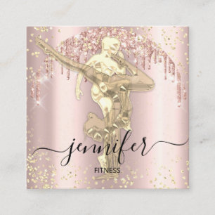 Carte De Visite Carré Corps professionnel Fitness Danse Rose Gold Drives